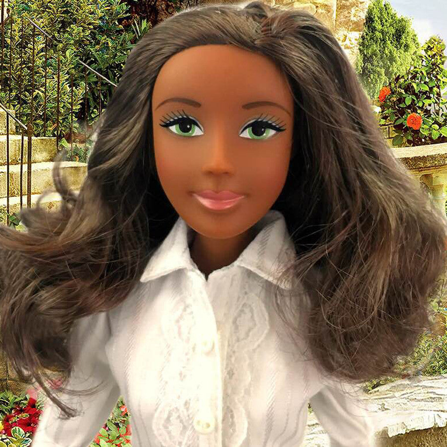 Dark Skin Green Eyes Brown Long Wavy Hair Youdolls