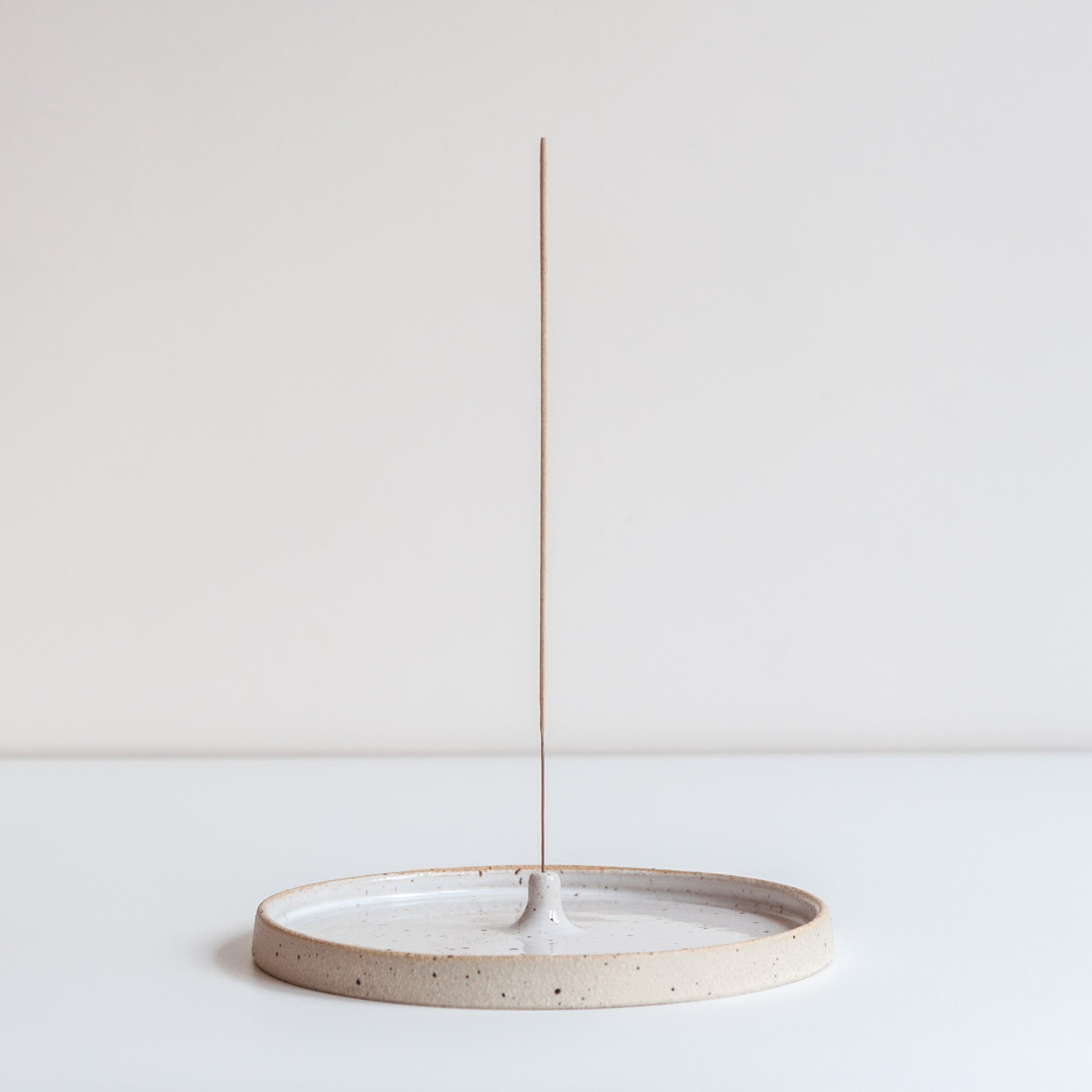 Ceramic Incense Stick Holder/Burner - Speckled White | Dor & Tan