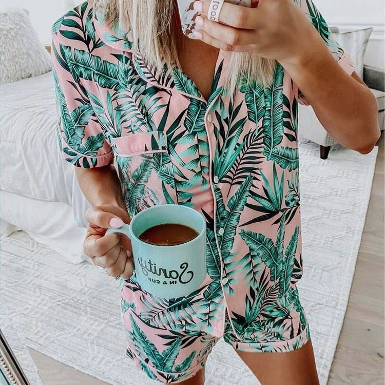 palm print pajamas - livluvshop product image