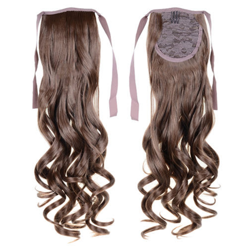 22" 50cmx 2cm Fashionable Wavy Ponytail Lace-up Long Curled Hair extension