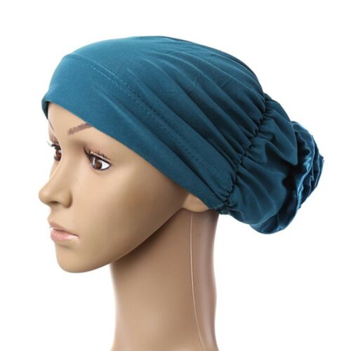 Dignified Temperament Muslim Scarf Kerchief Hat Flower Casual   peacock