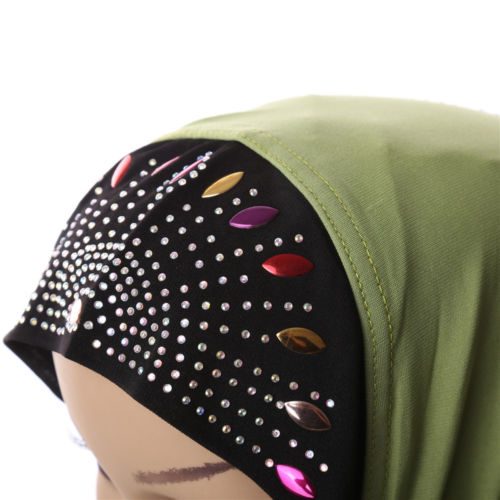 Muslim Scarf Kerchief Hat Macrame Zircon Thin