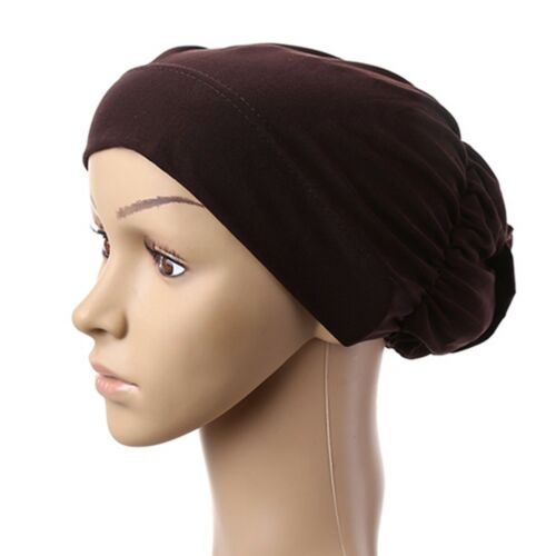 Muslim Scarf Kerchief Hat Flower Casual   coffee