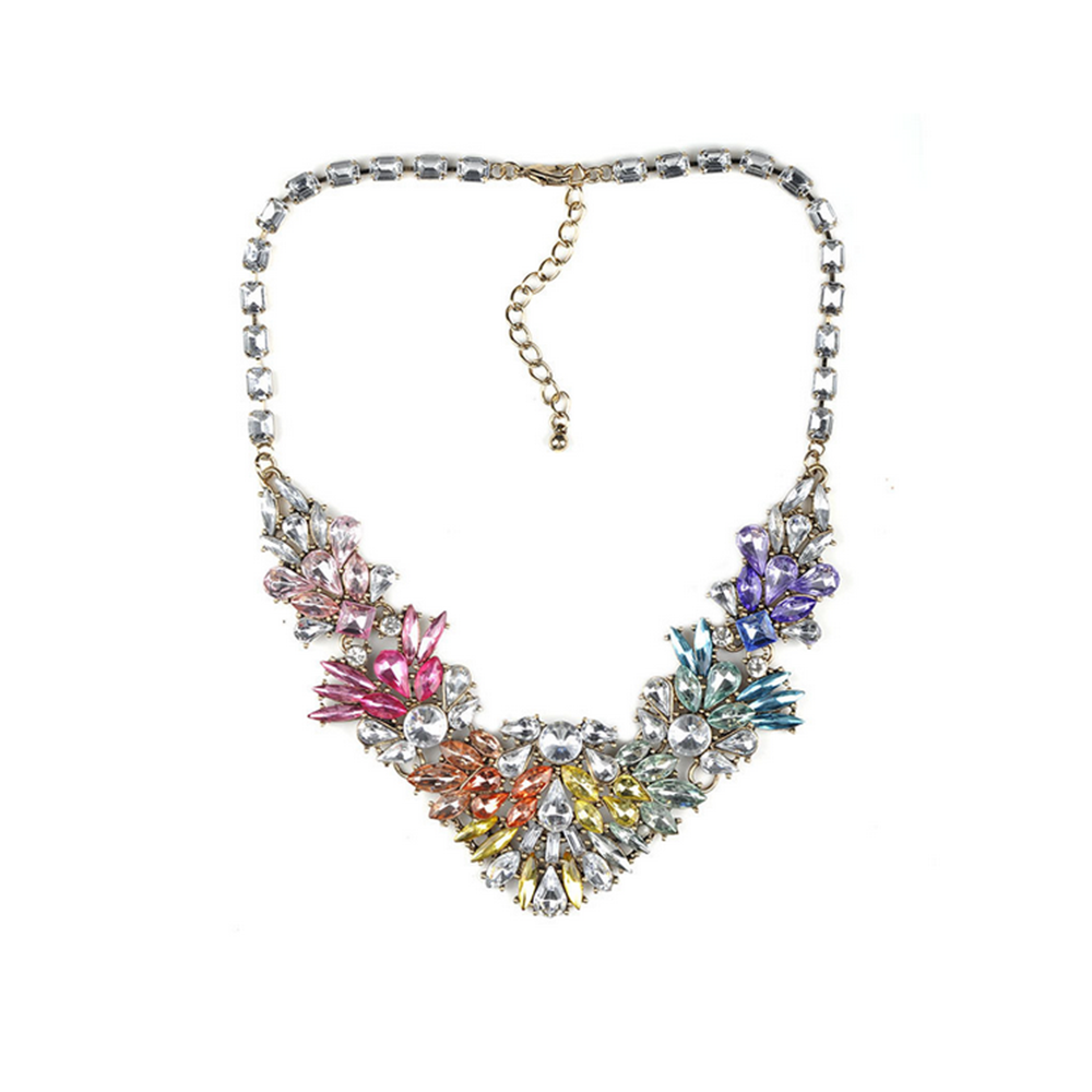 Foreign Trade European Big Brand Necklace High Grade Waterdrop Crystal Clavicle Necklace Boutique Wo