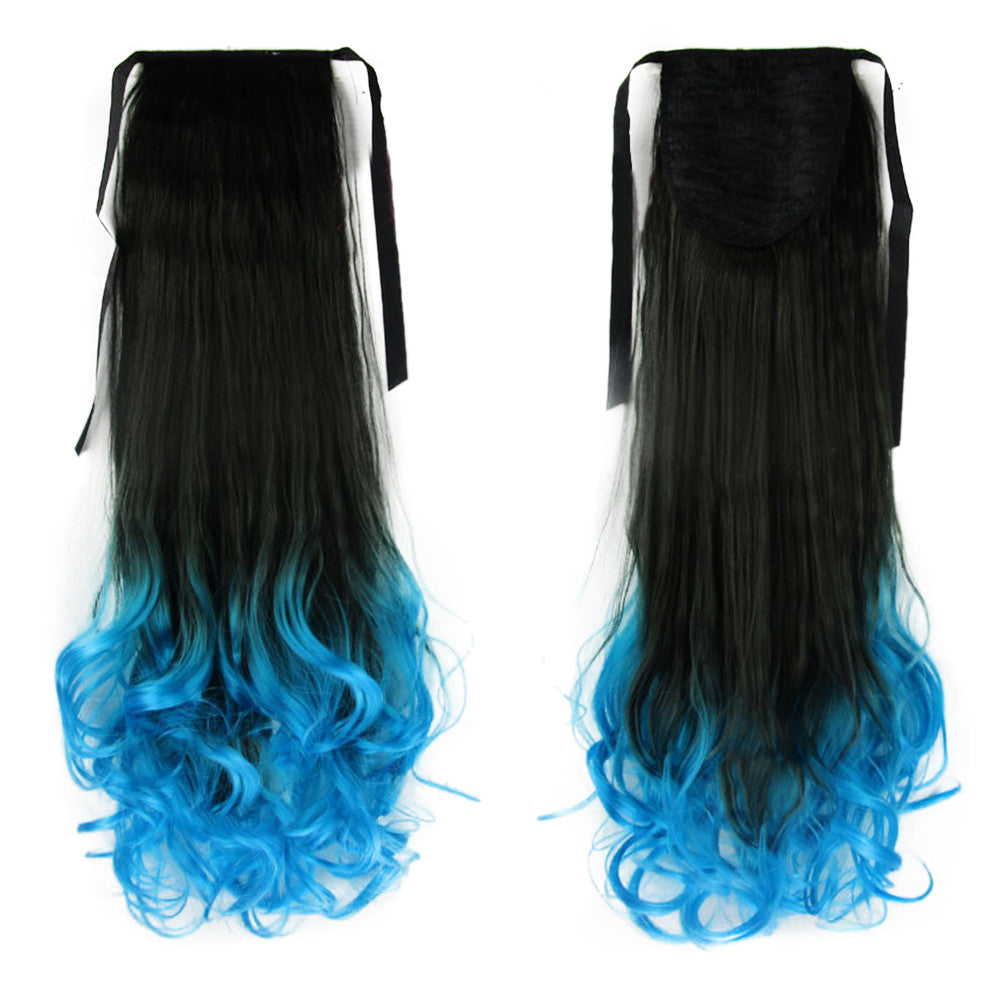 Gradient Ramp Horsetail Wig Lace-up Double Colors   9#