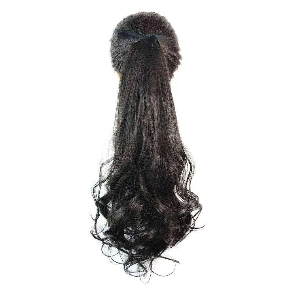 Wig Horsetail Lace-up Long Curled Hair