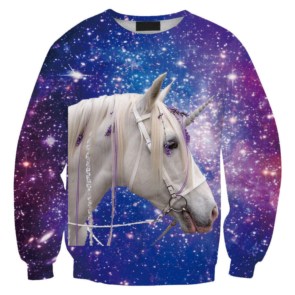 Womens Mens 3D Print Realistic Space Galaxy Animals Hoodie Sweatshirt Top Jumper Sws-0244