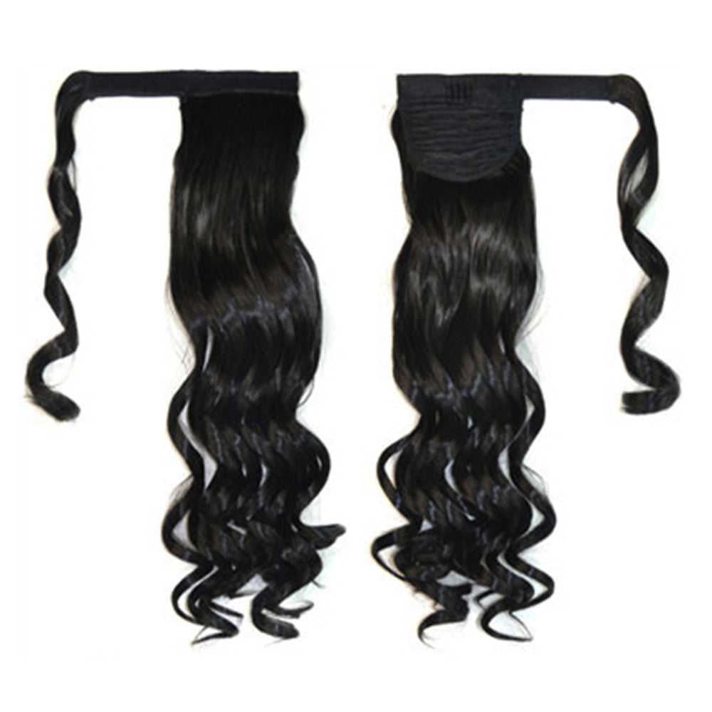 Magic Tape Long Curled Hair Extension Wig    black K06-1B#