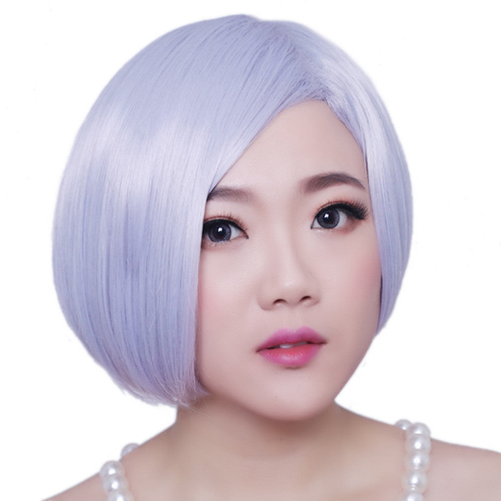 Granny Grey Wig Short Hair Pack Cap Tilted Frisette