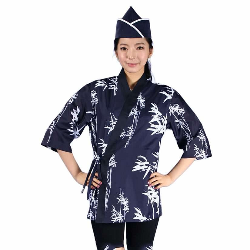 Unisex Sushi Chef Coat 3/9 Sleeve Kinomo Japanese Restaurant Uni