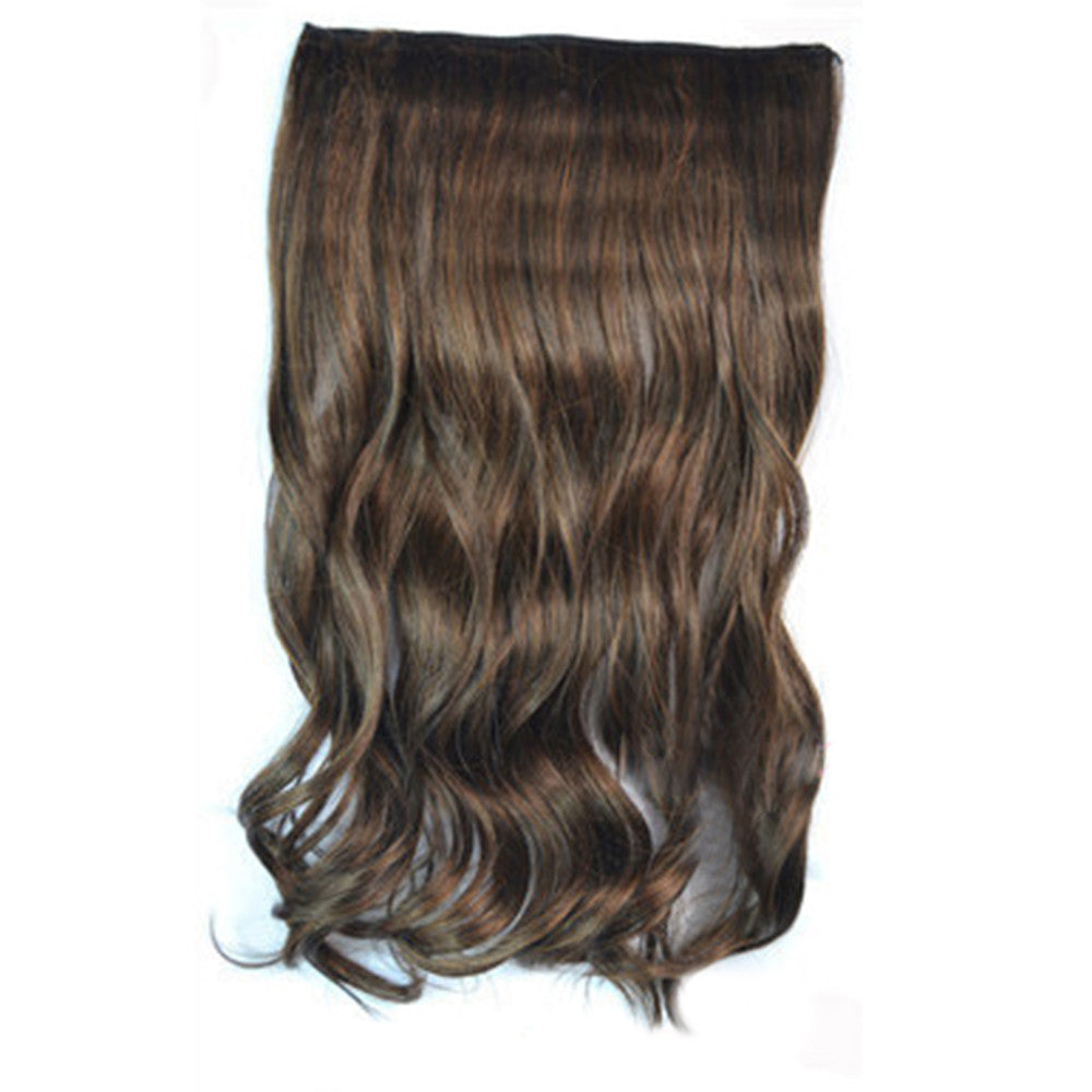 5 Cards Hair Extension Wig Long Curled Hair light brown