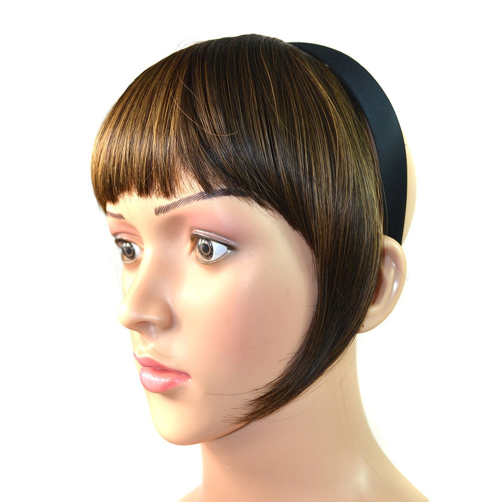 Hair Band Blunt Bang Wig light brown