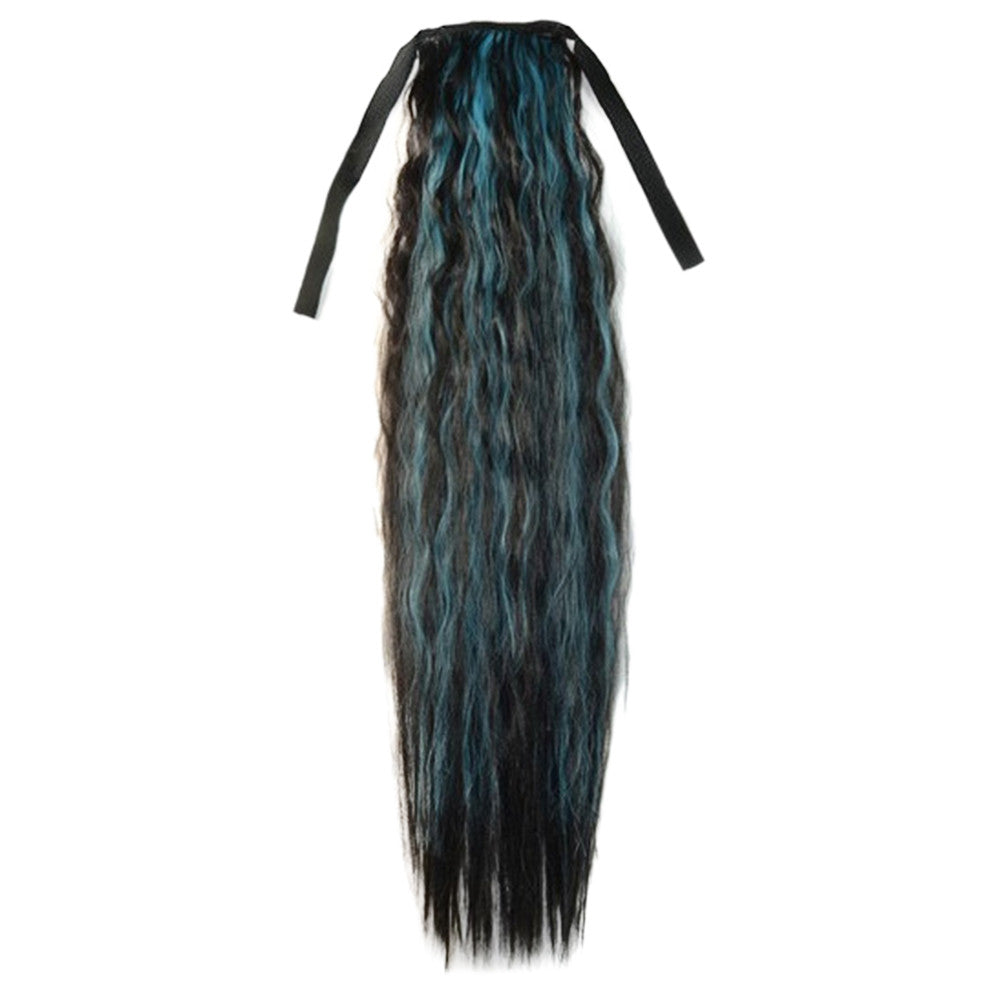 Corn Hot Lace-up Horsetail Gradient Ramp    black sky blue 2HBLUE3#