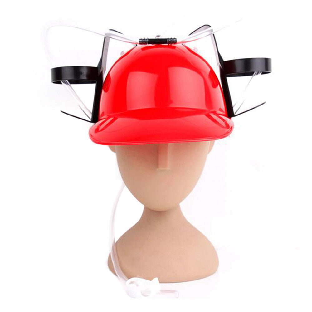 Beer Drinking Helmet (U Pick Color) Hat Game Drink Fun Party Baseball Dispenser  RED