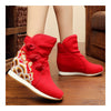 Wave Vintage Beijing Cloth Shoes Embroidered Boots red - Mega Save Wholesale & Retail - 3