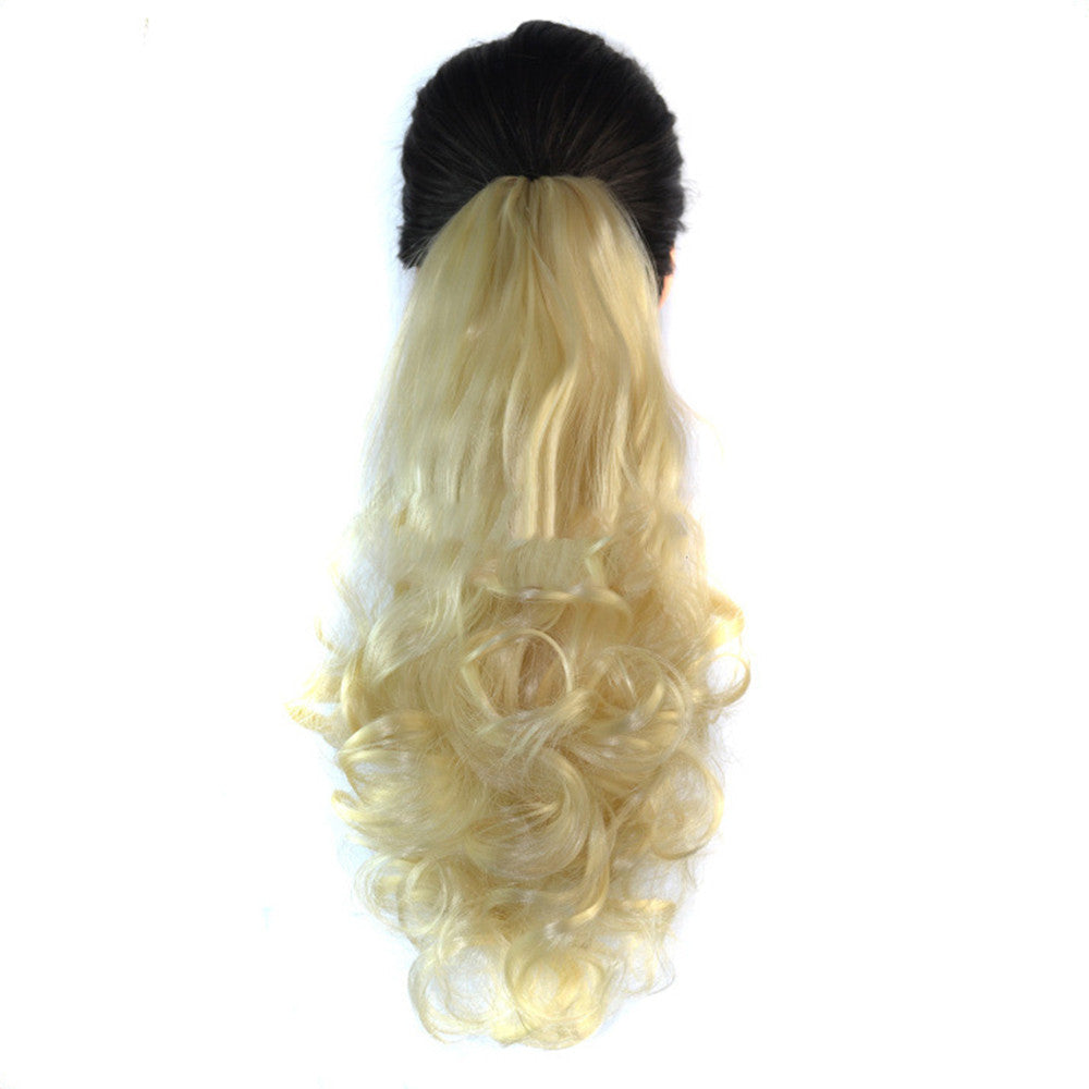 Beige Wig Horsetail Tiger Claw Clip Curled