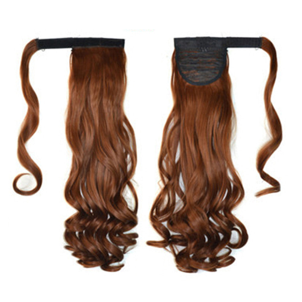 Magic Tape Long Curled Hair Wig Horsetail    light coffee K06-30#