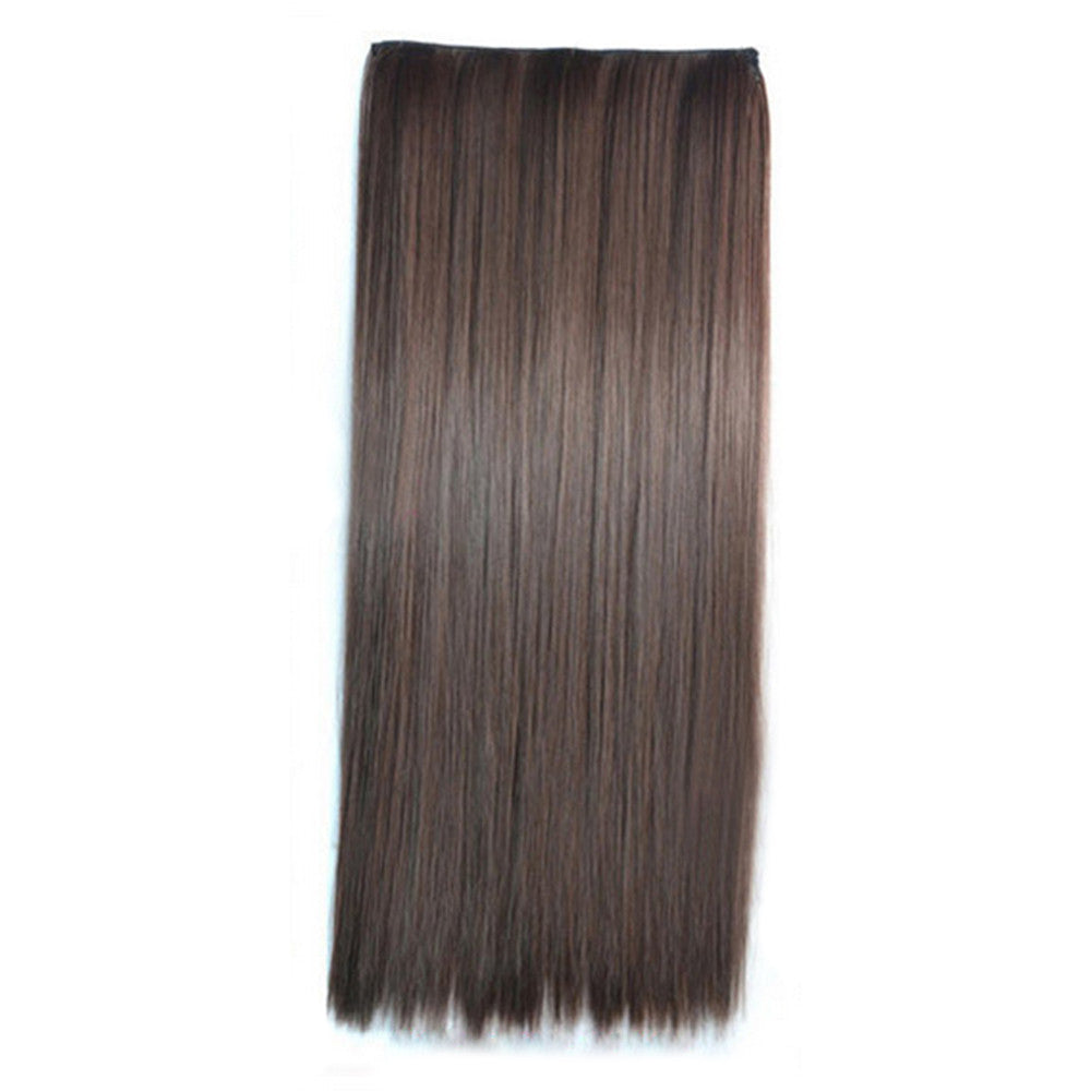 Ivisible Hair Weft Long Straight Hair Extension 5 Cards Wig dark brown