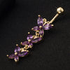 Butterfly Shape Navel Ring    gold plated purple zircon - Mega Save Wholesale & Retail - 3