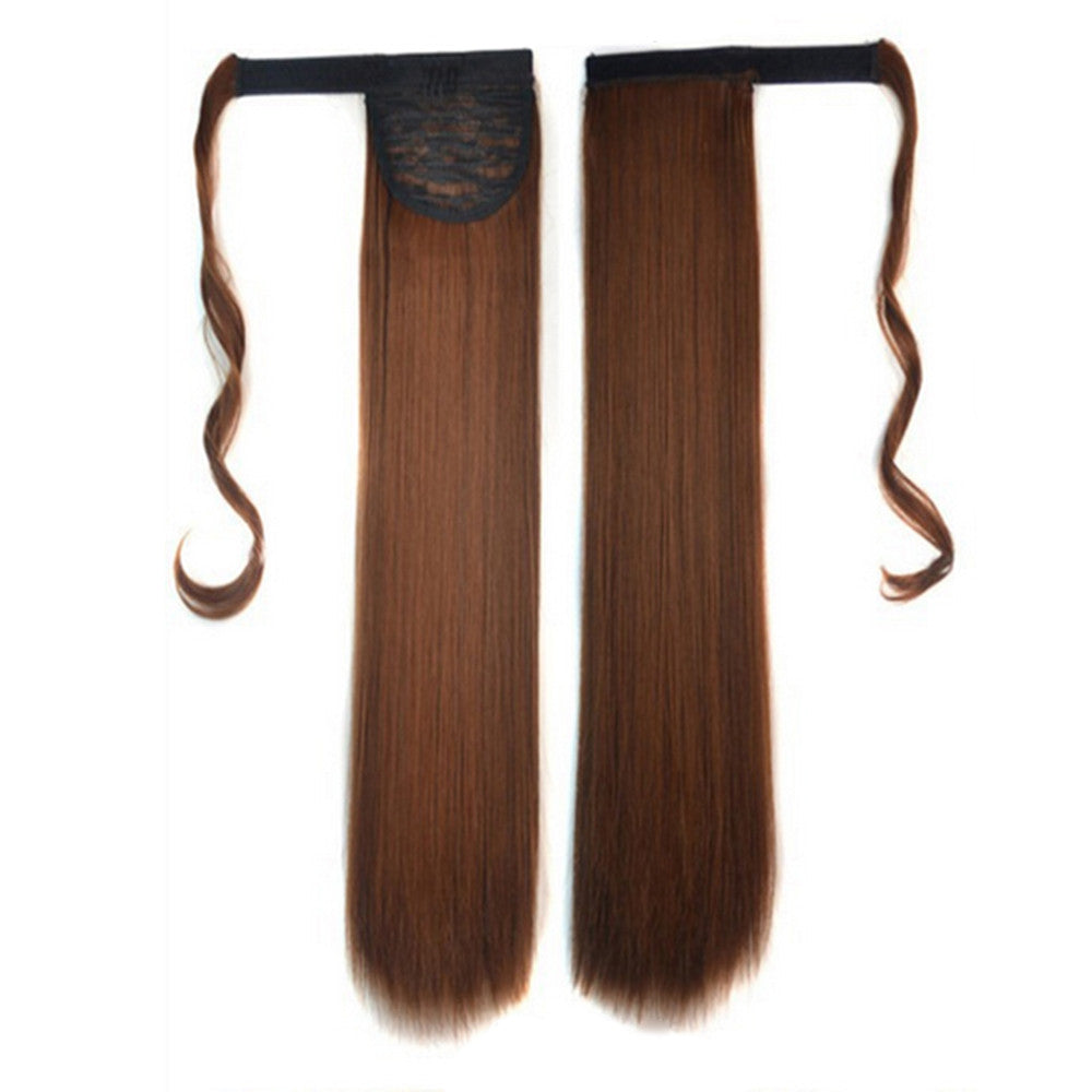 Magic Tape Wig Horsetail Long Straight Hair flaxen