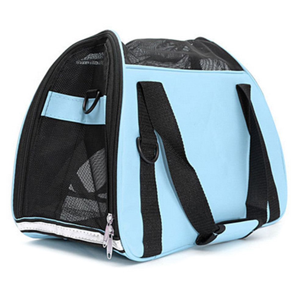 Pet Carry Bag Traveling Pack with Mat   Blue