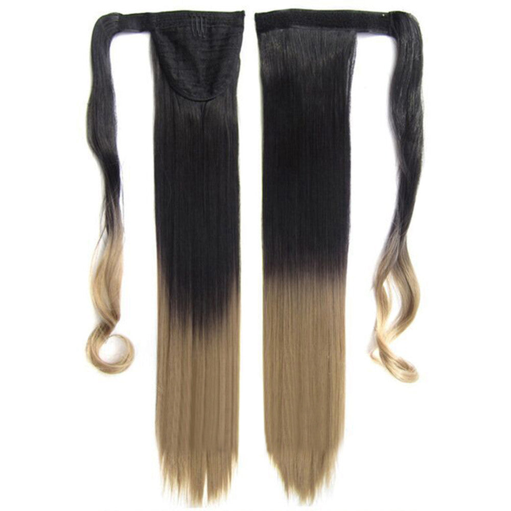 Magic Tape Gradient Ramp Horsetail Wig Straight    BlackT16