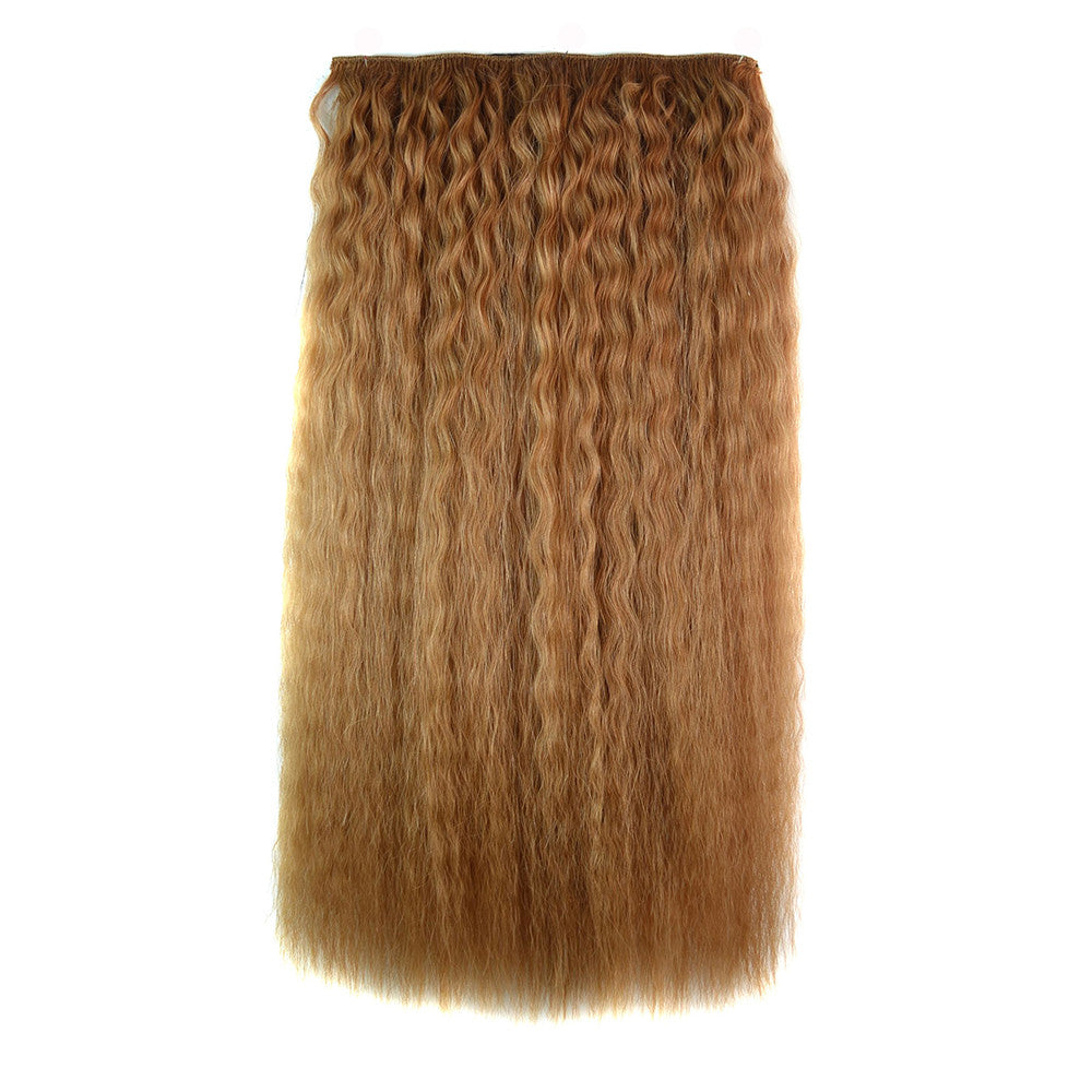 Real Hair Extension Corn Hot 5 Cards Light Brown Wig