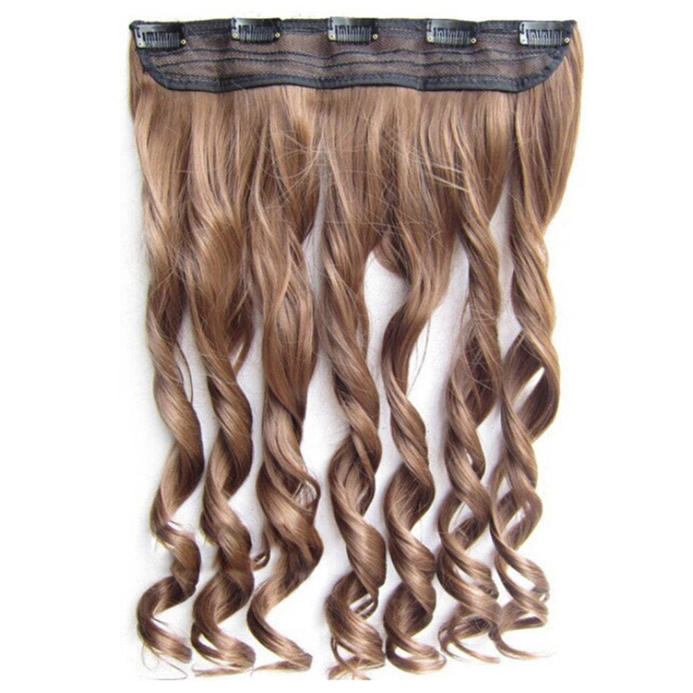 Long Curled Hair Extension 5 Cards Wig   high temperature silk 6A#