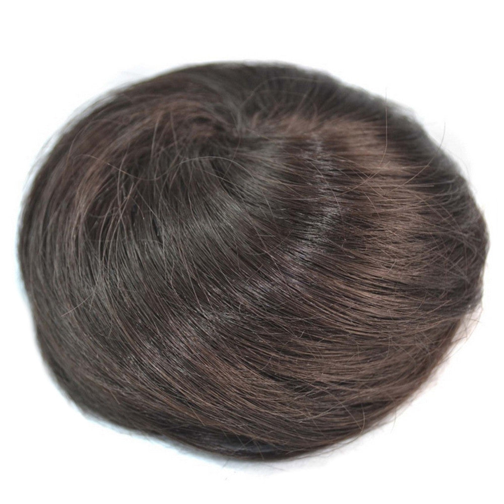 Wig Straight Hair Pack Bun Brown Black