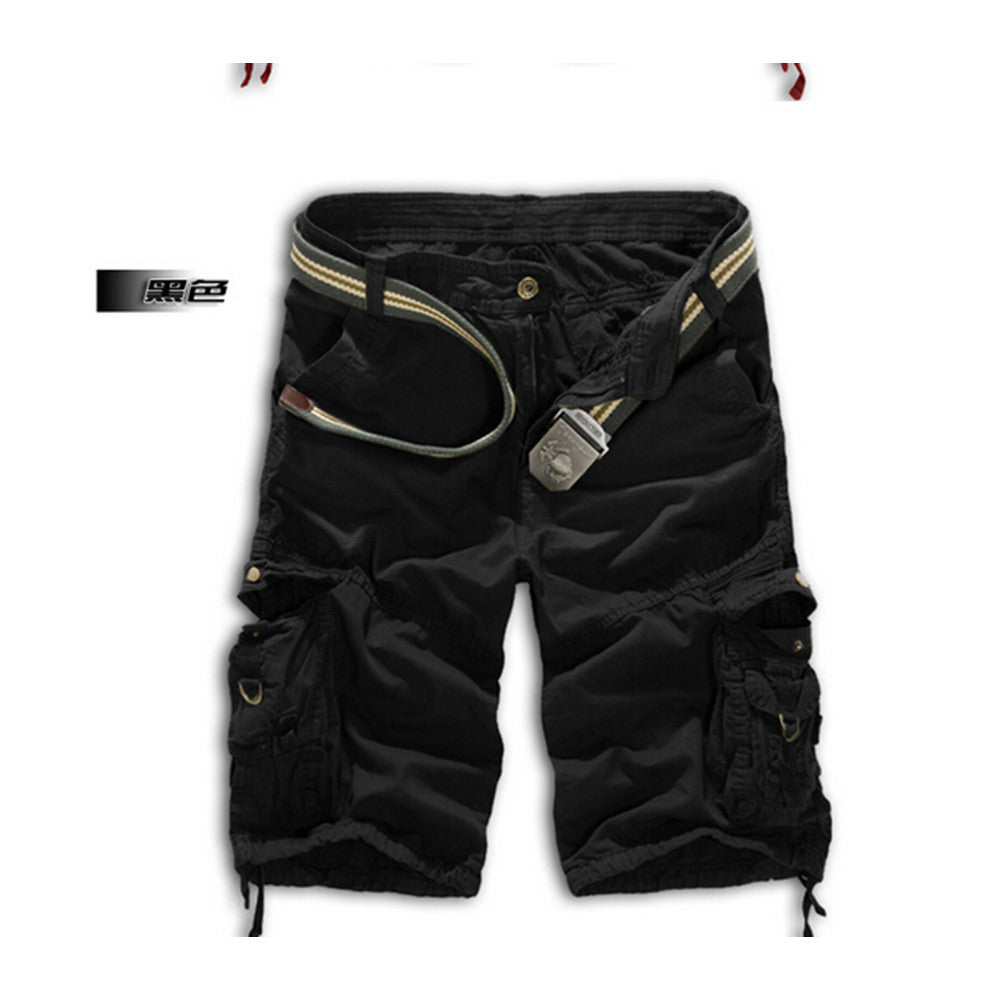 Men Shorts Casual Cargo Combat Camouflage Sports Pants     black