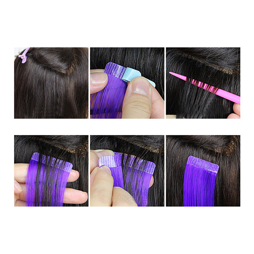 Invisible Hair Extension Colorful Wig Glue   black blue sapphire blue ZPU-06