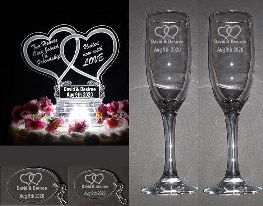 Personalized Monogram Heart Lighted Acrylic LED Wedding Cake Topper –  FinesseLaserDesigns