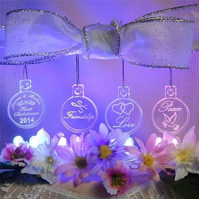 Miniature Christmas Tree Ornaments Name/Yr Personalized Acrylic Set of –  FinesseLaserDesigns