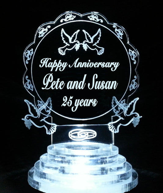 30 Pc Personalized LED Las Vegas Poker Chip Wedding Cake Topper