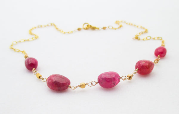 Pink Spinel and 22k Gold Vermeil Necklace – Heart's Desire Jewelry