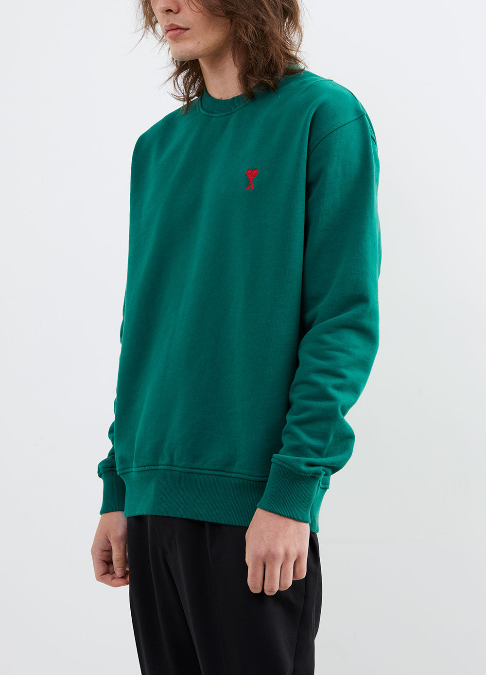 Men's Green Classic Sweatshirt by AMI PARIS | Incu