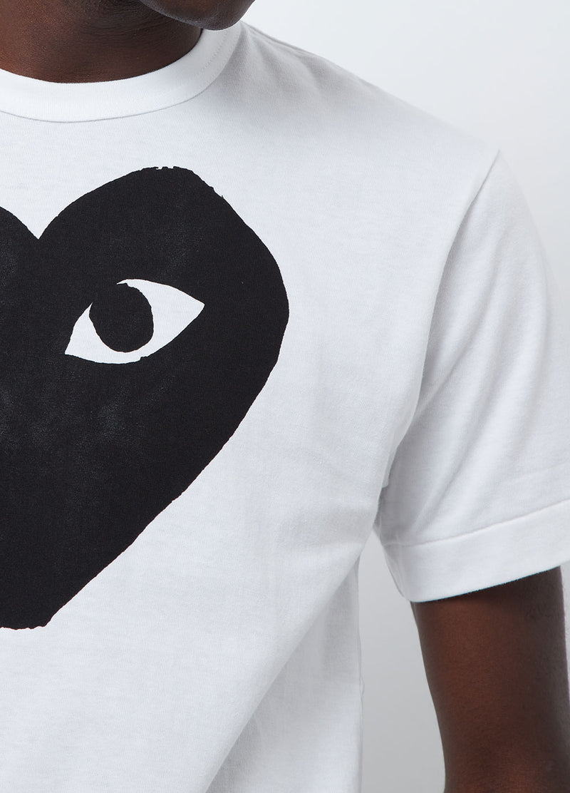 comme des garons t shirt homme blanche