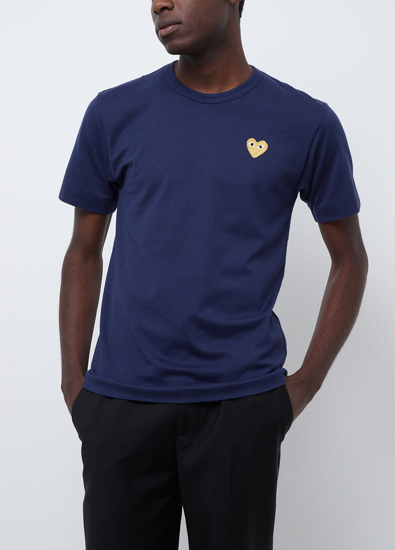 comme des garons t shirt homme bleu