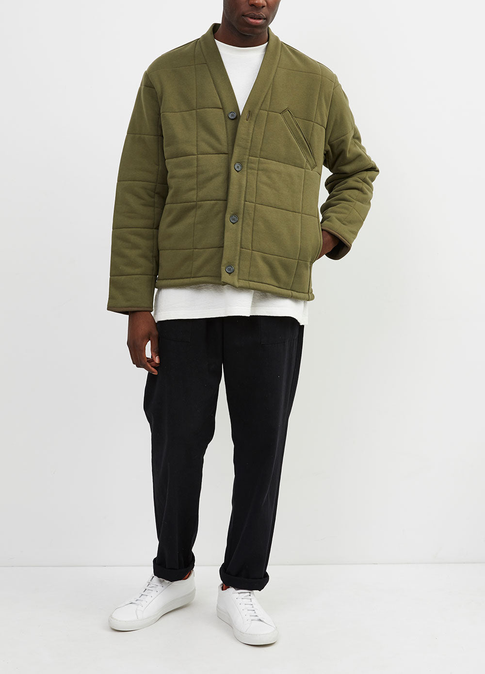 Men's Code green Geller Quilted Jacket by Saturdays NYC | Incu