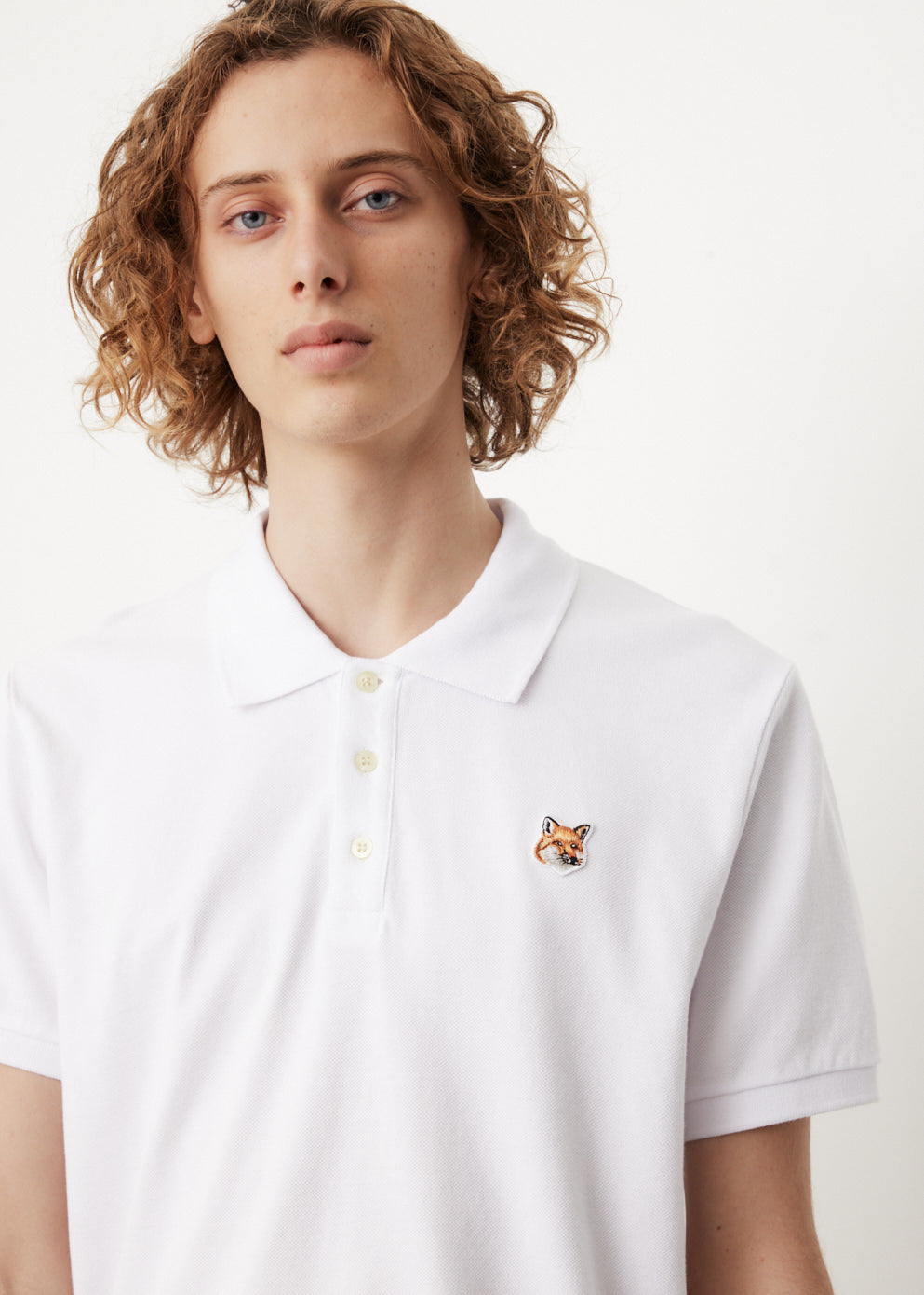 時間指定不可】 MAISON KITSUNE ポロシャツ L POLO DOUBLE FOX HEAD