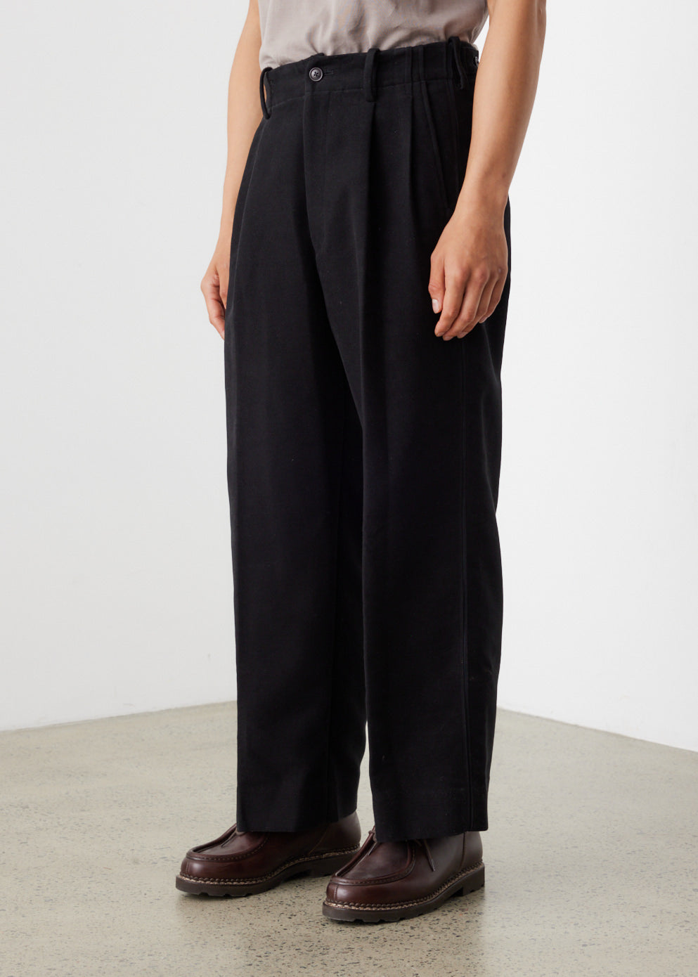 Two-Tuck Wide Side Tape Trousers