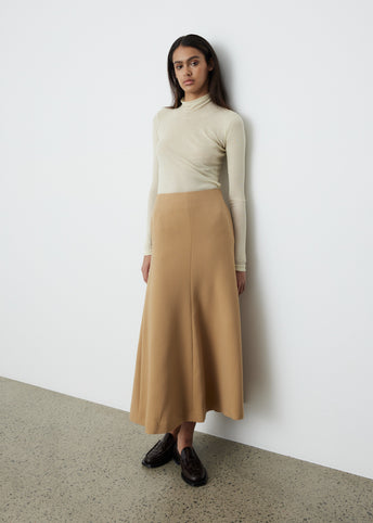 Tense Wool Double Cloth Flair Skirt