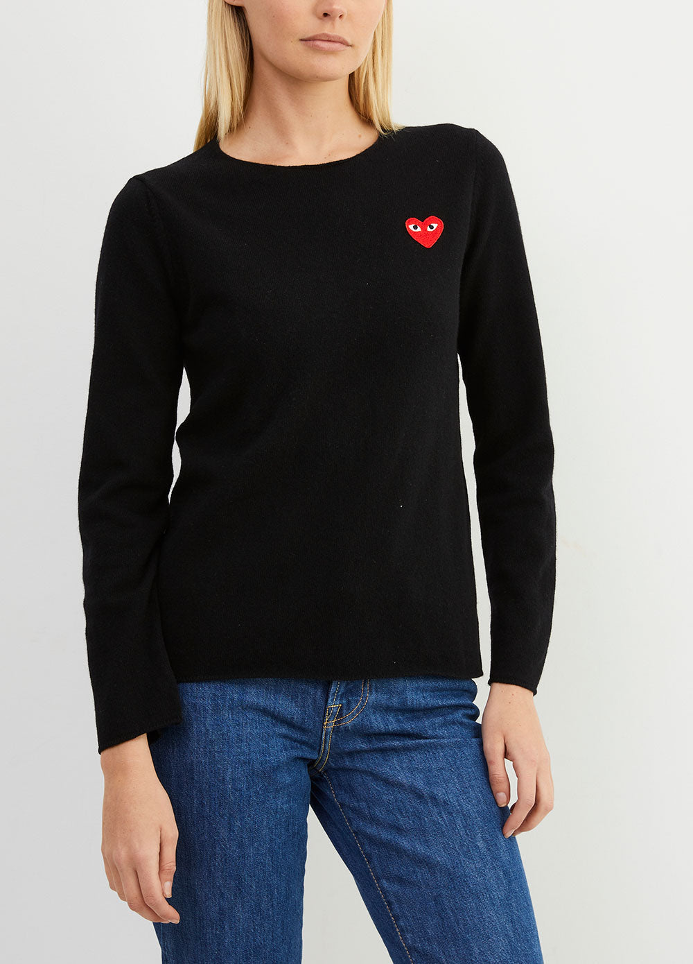 Women's Black red heart N067 Red Heart Sweater by Comme des Garcons ...