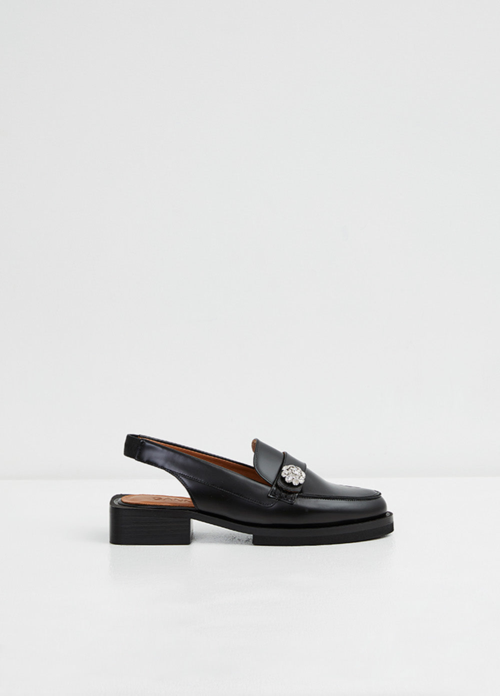 Women's Black Slingback Loafers by Ganni | Incu