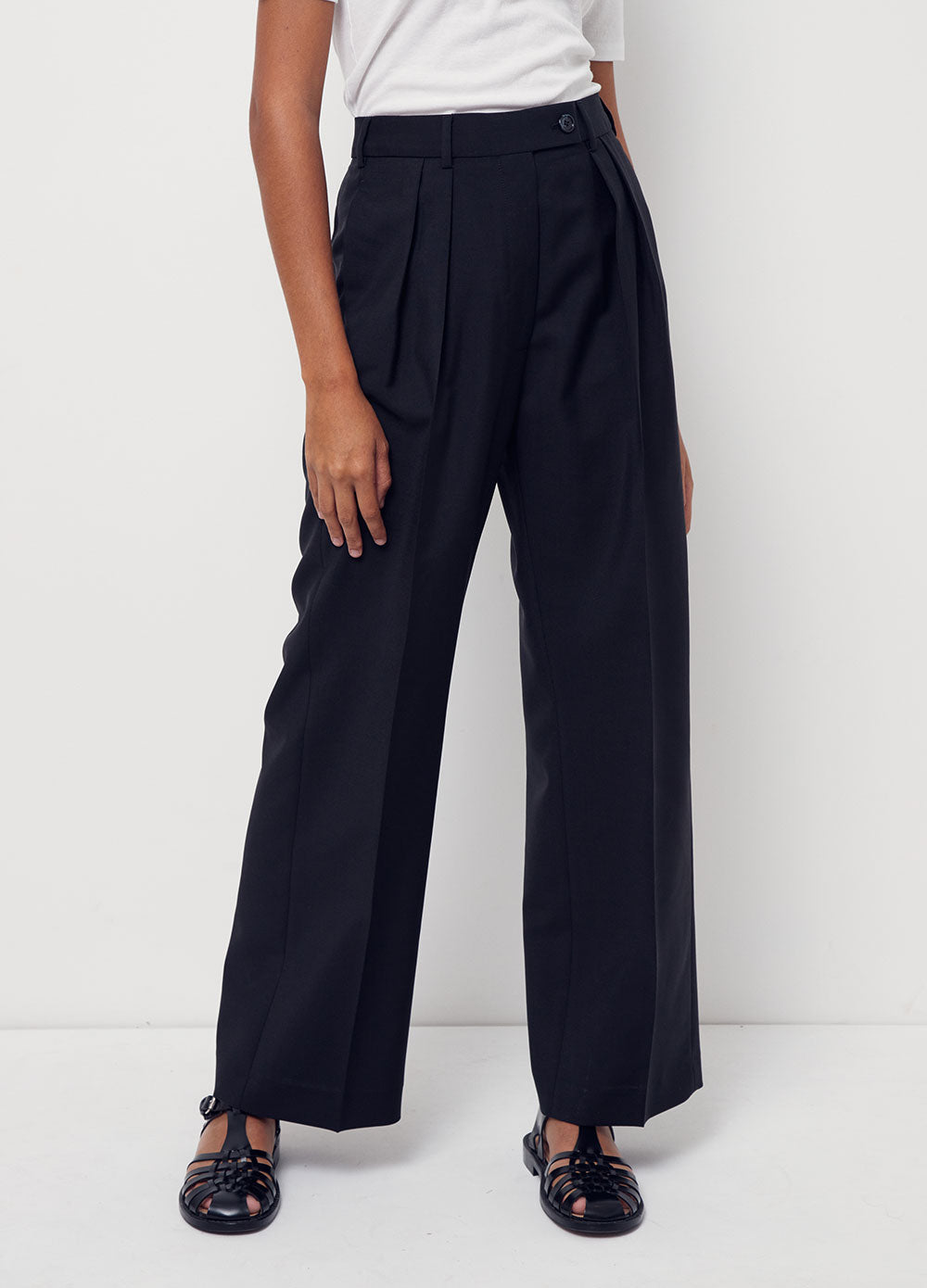 Women's Black Relaxed Tailored Pants by Acne Studios | Incu