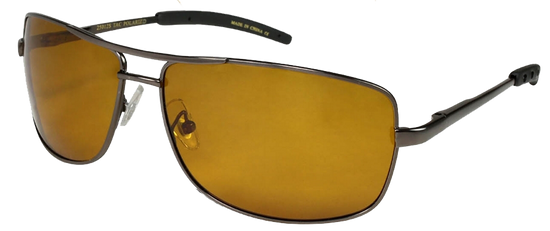 Envision Eyewear Fly-def High-Def Polarized Fishing Sunglasses Gold Lens Metal Teardrop Aviator - Gunmetal, adult Unisex, Size: One size, Gray