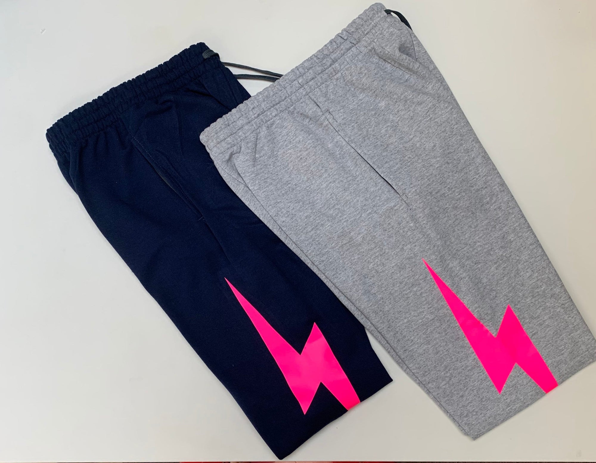 grey+pink smiley jogger style sweatpants