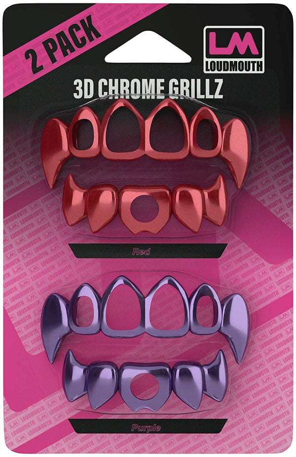 3D Chrome Grillz Mouthguard | Red & Purple ...