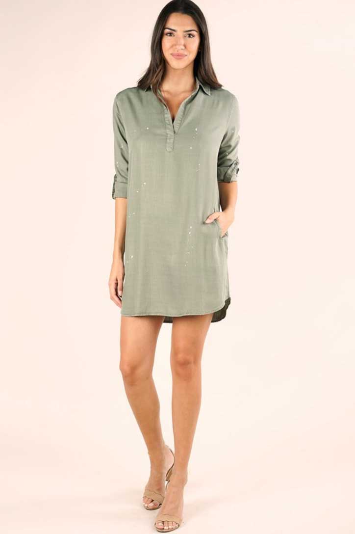 olive denim dress