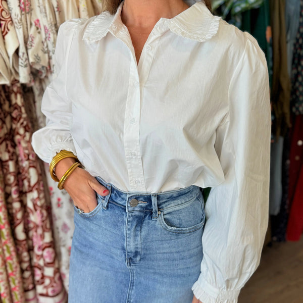 Tabitha Top for Women | Flowy Blouse with V-Neck & Ruffle Sleeves | Casual Tunic Shirt for Everyday Wear